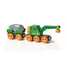 Train - Clever Crane Wagon 4pc - Brio Wooden Railway 33698